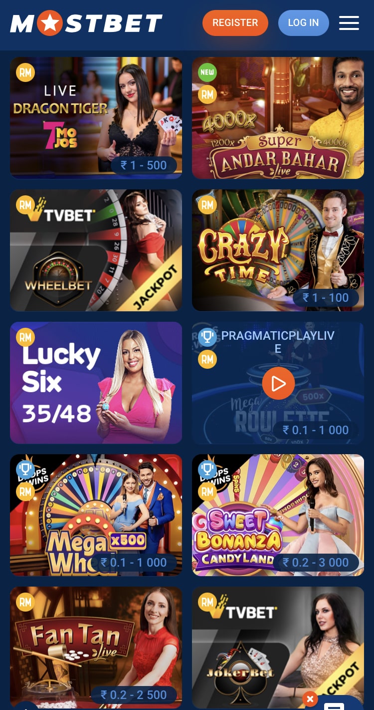 Mostbet India live-casino
